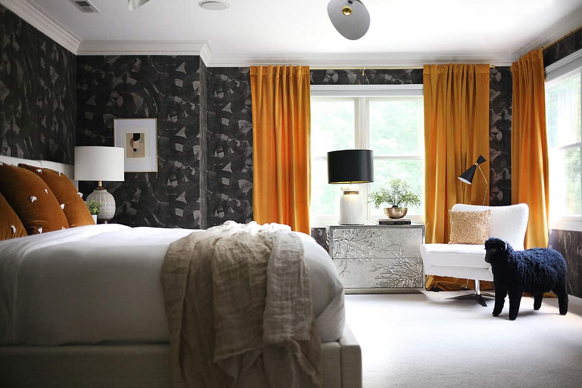 Dark textured feature wall