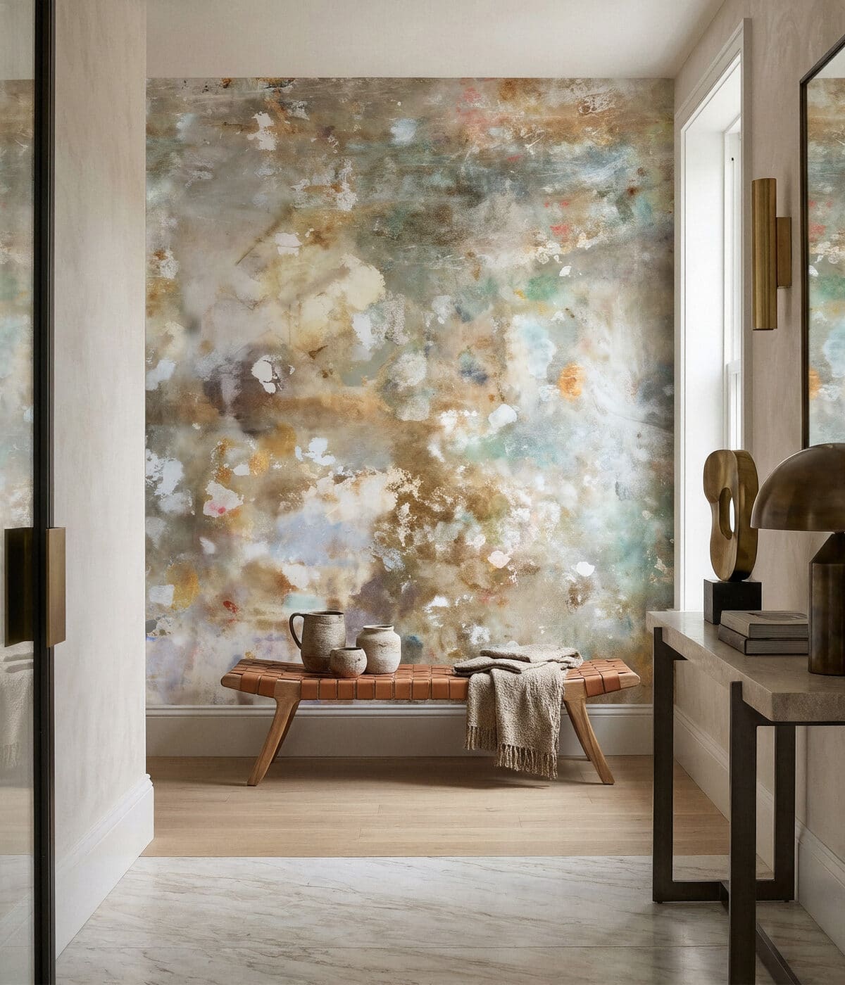Colorful feature wallpaper installation