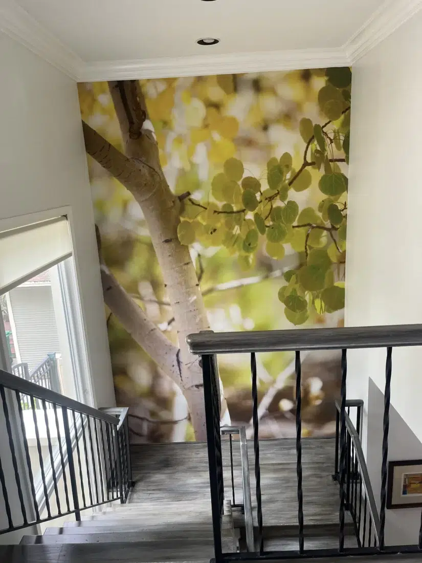 Professionally installed wallpaper in an elegant interior